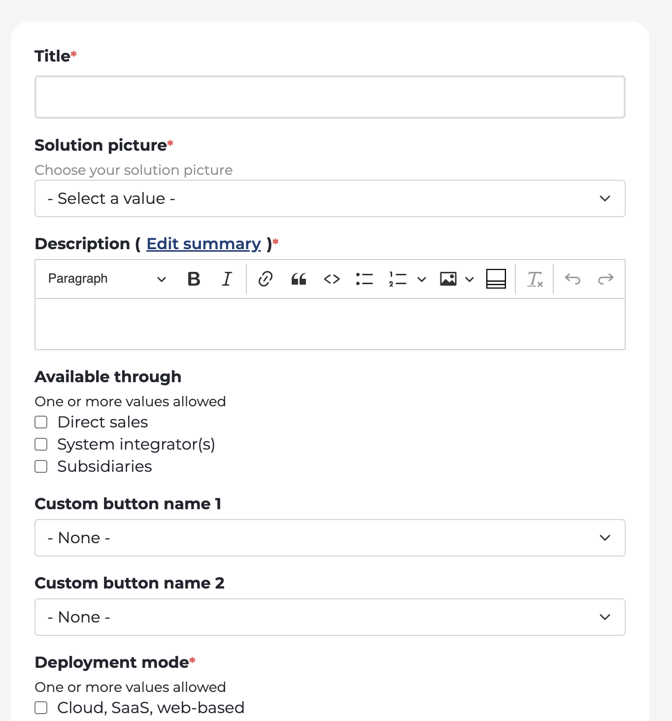 solution data